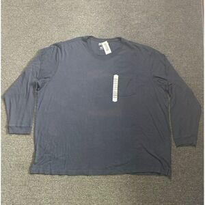 Duluth Trading Co Long Sleeve Pocket T-Shirt Navy Mens 4XL Relaxed Longtail NEW